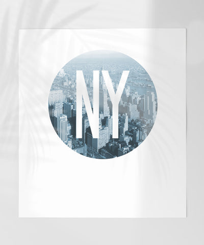 NY Cityscape Art Design with Modern Typography Poster