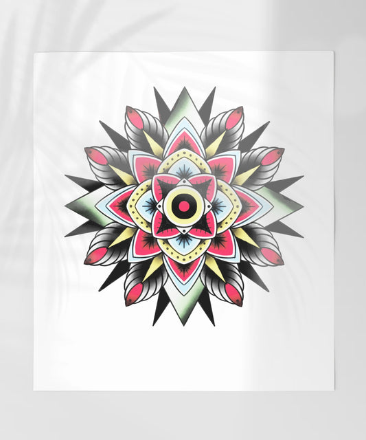 Intricate Geometric Multicolor Abstract Art Print
