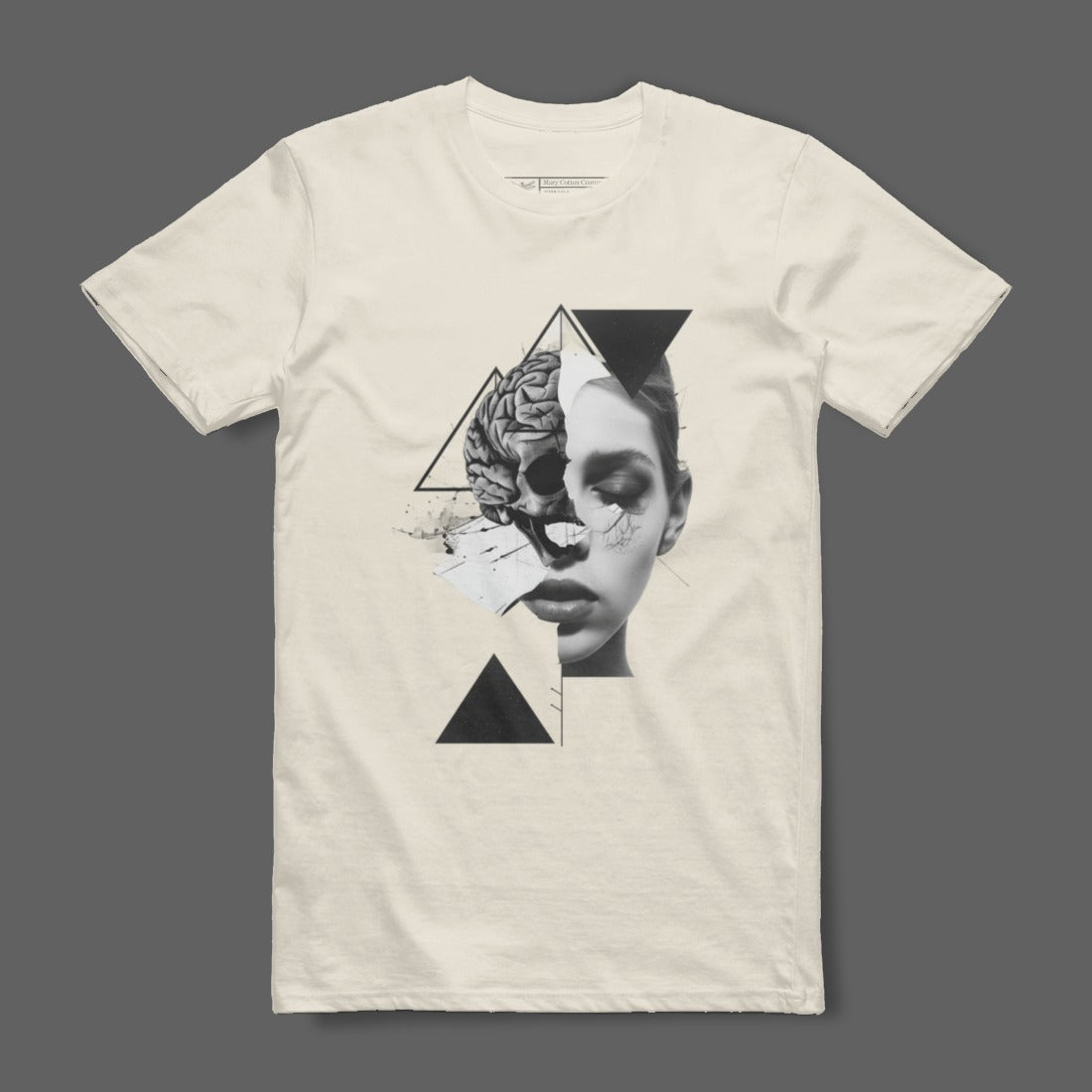 Abstract Geometric Face Art Printed T-Shirt