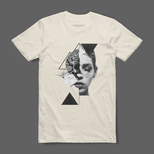 Abstract Geometric Face Art Printed T-Shirt