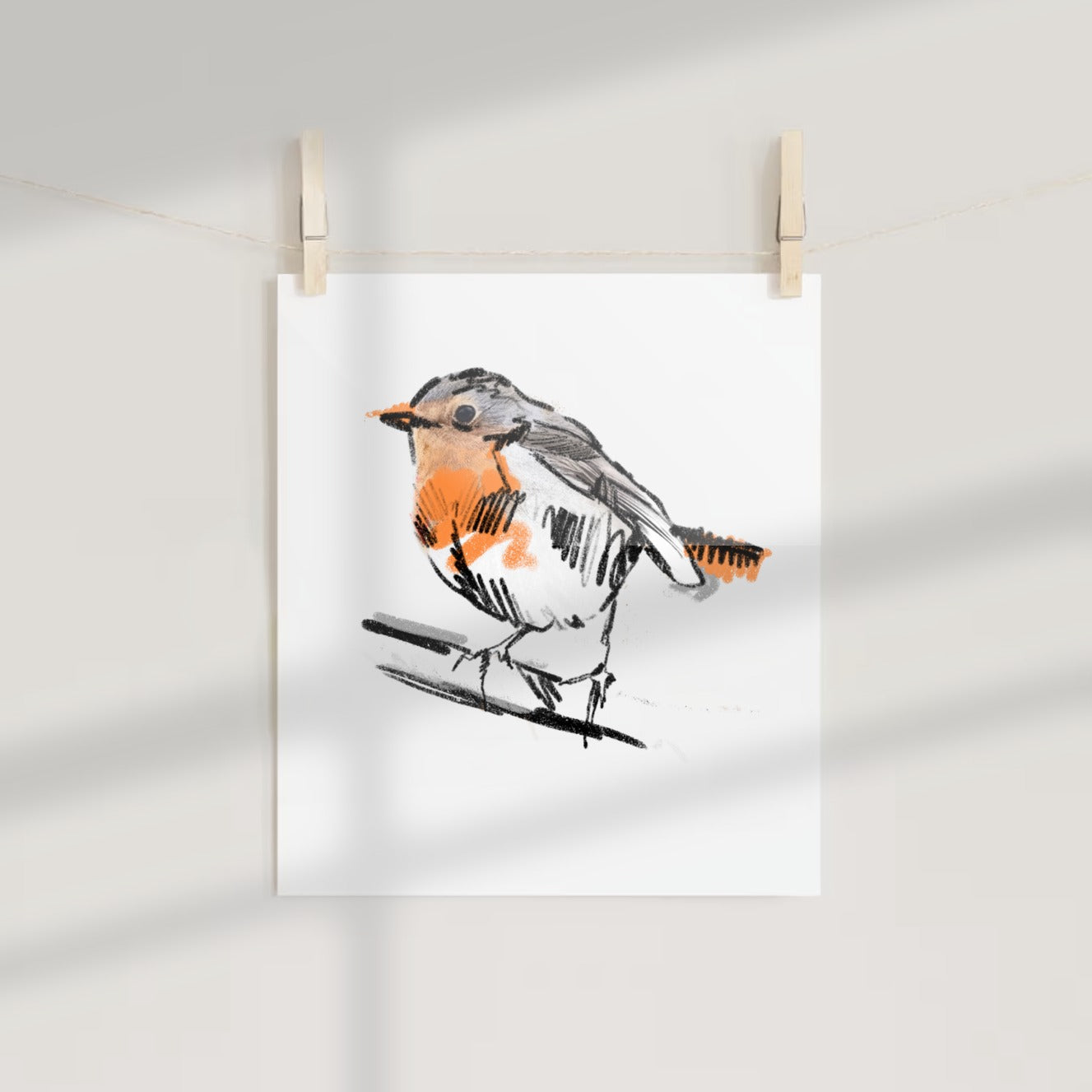 Hand-Drawn Bird Illustration Artwork Wall Decor Print