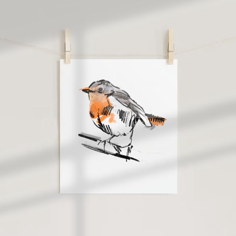 Hand-Drawn Bird Illustration Artwork Wall Decor Print