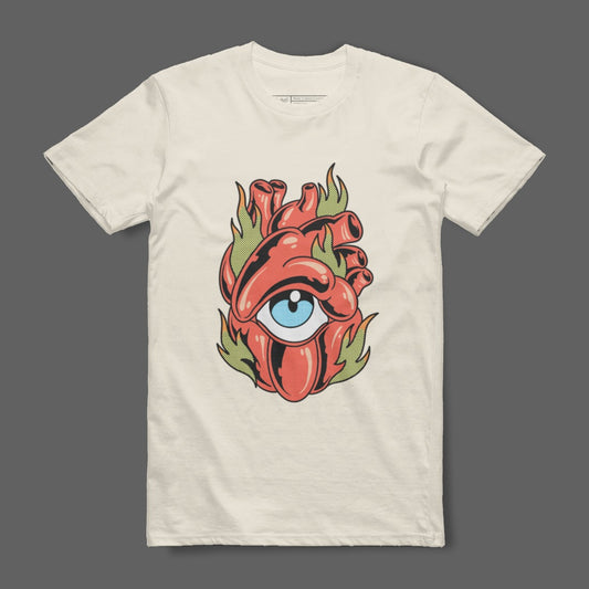 Eye in Anatomical Heart Graphic Design Shirt