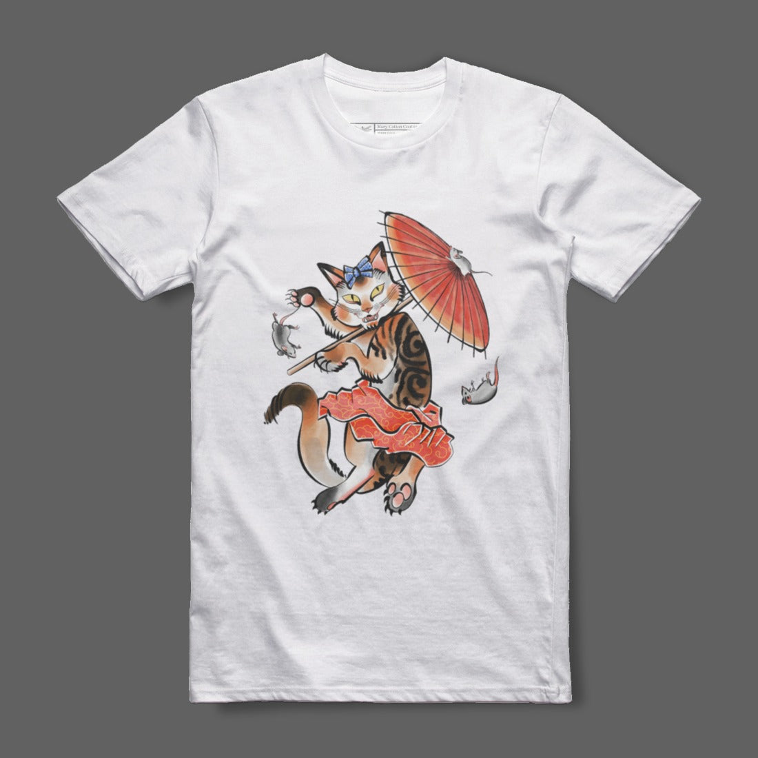 Playful Cat with Umbrella Graphic T-shirt product