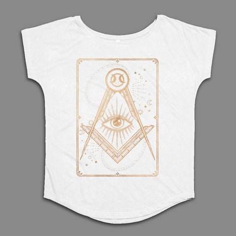Mystical Eye and Symbols Graphic Tee Shirt