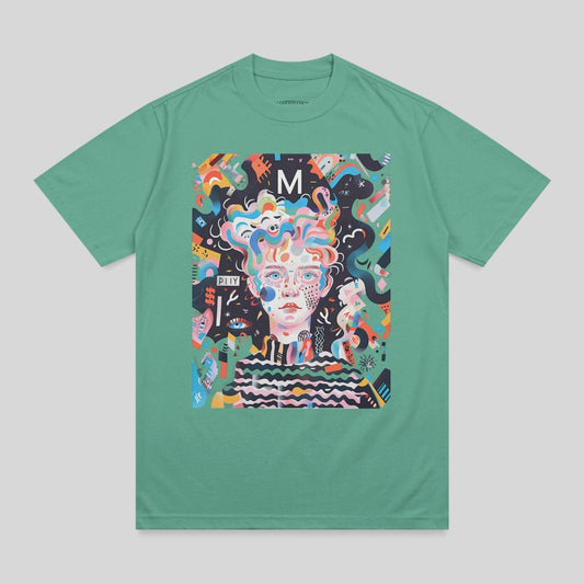 Vibrant abstract portrait M graphic design product type