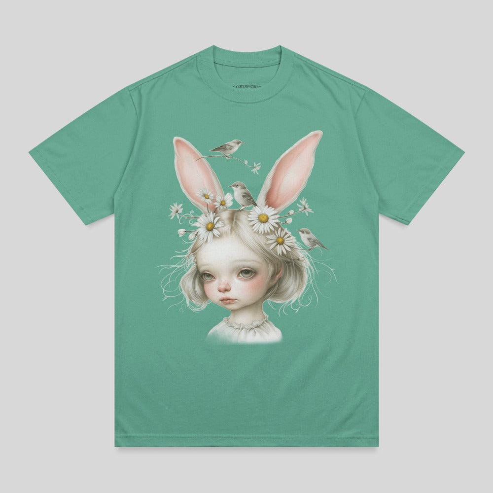 Whimsical Bunny Ear Girl Daisy Flowers Birds product type