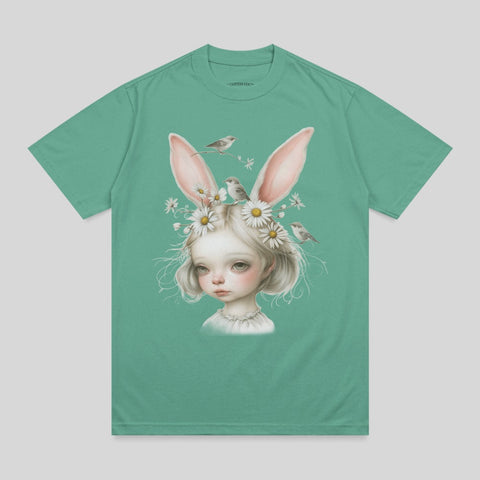 Whimsical Bunny Ear Girl Daisy Flowers Birds product type