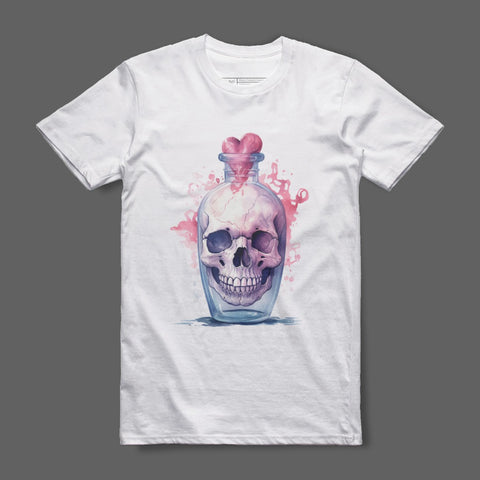 Skull with Heart in Jar Graphic Tee Product