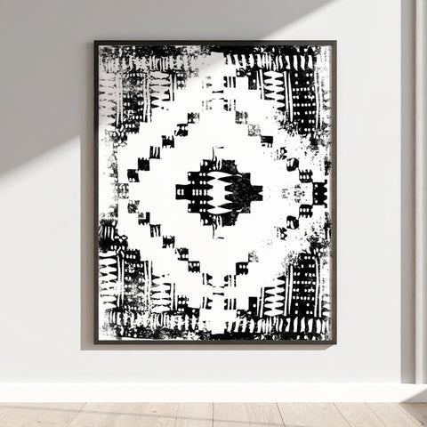 Black and White Geometric Patterned Wall Art