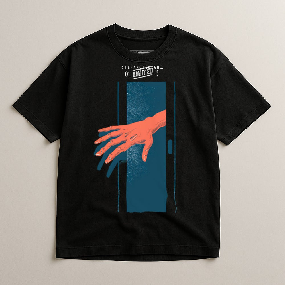 Graphic Tee with Hand Reaching out Design Shirt