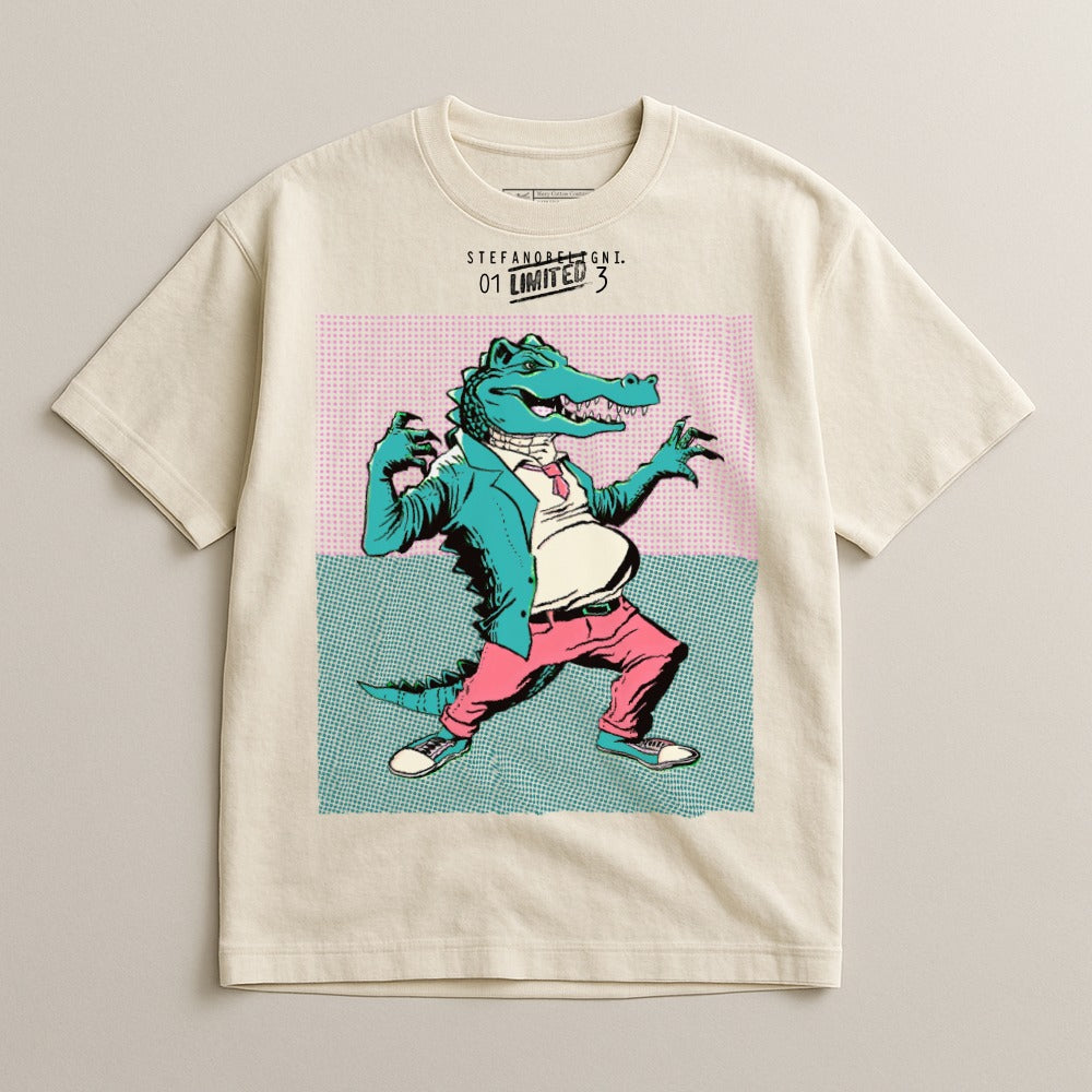 Vintage Crocodile Graphic T Shirt by Stef andersen