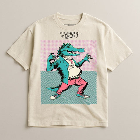 Vintage Crocodile Graphic T Shirt by Stef andersen