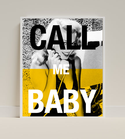 Call Me Baby Art Print Retro Pop Art Poster Decor