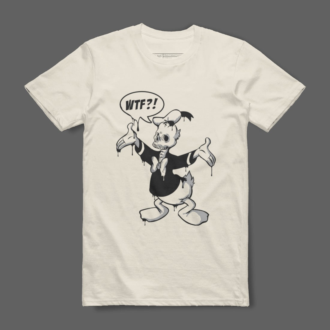 WTF Skeleton Duck Design Graphic Tee-Shirt