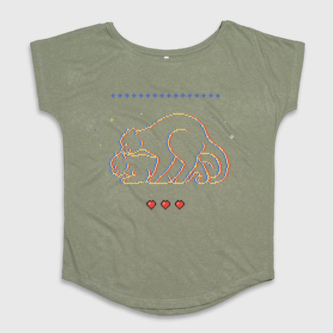 Cute Pixel Art Cats Graphic Tee Shirt Design