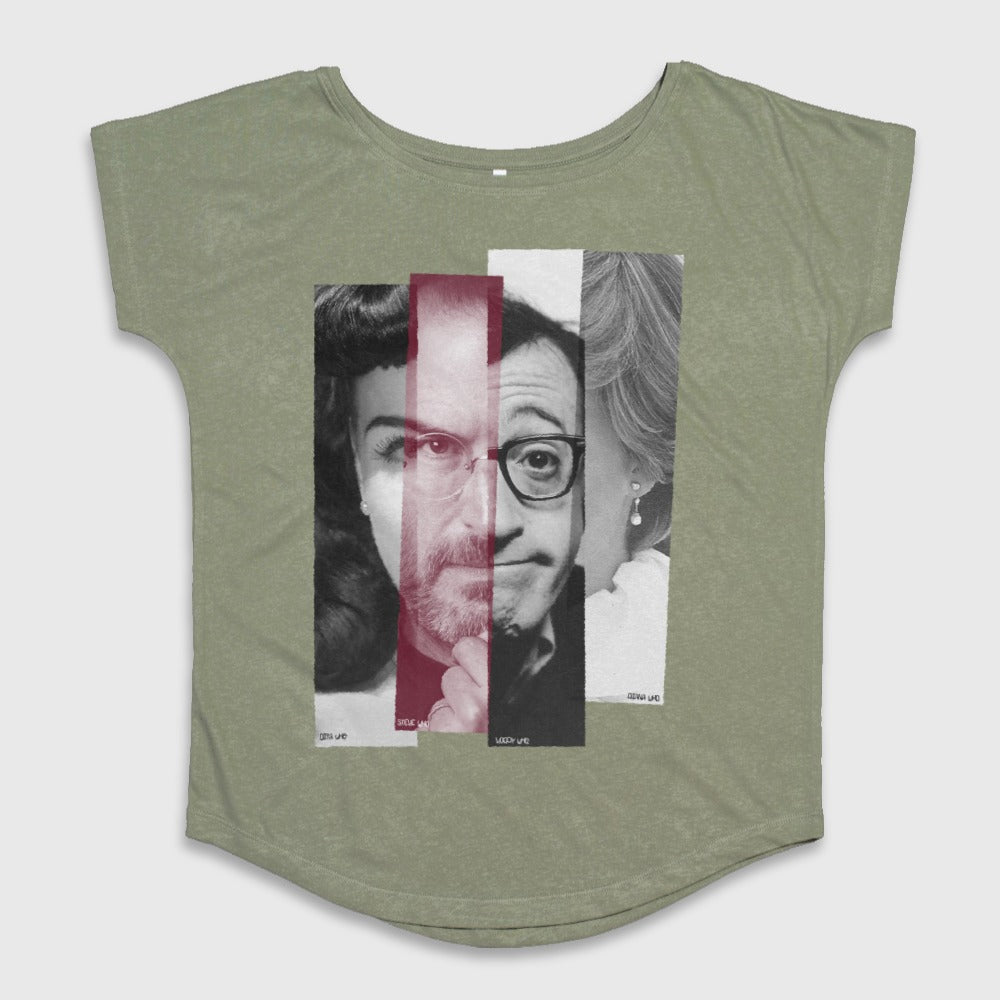 Unique Faces Graphic Design Green T-Shirt