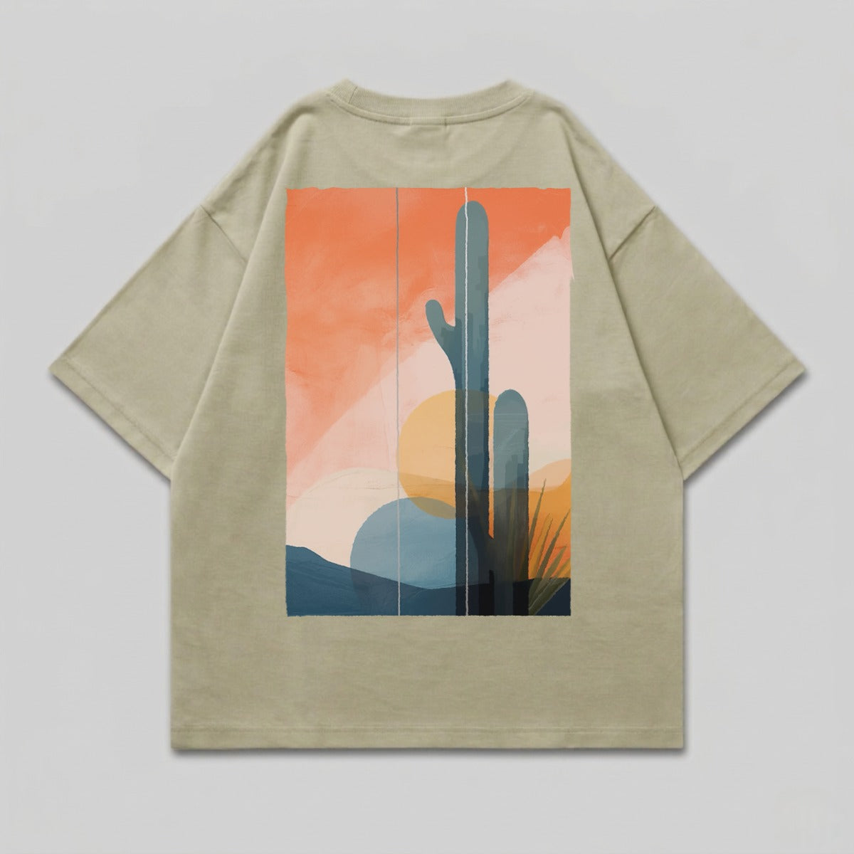 Desert Cactus Abstract Print Oversized Tee product type