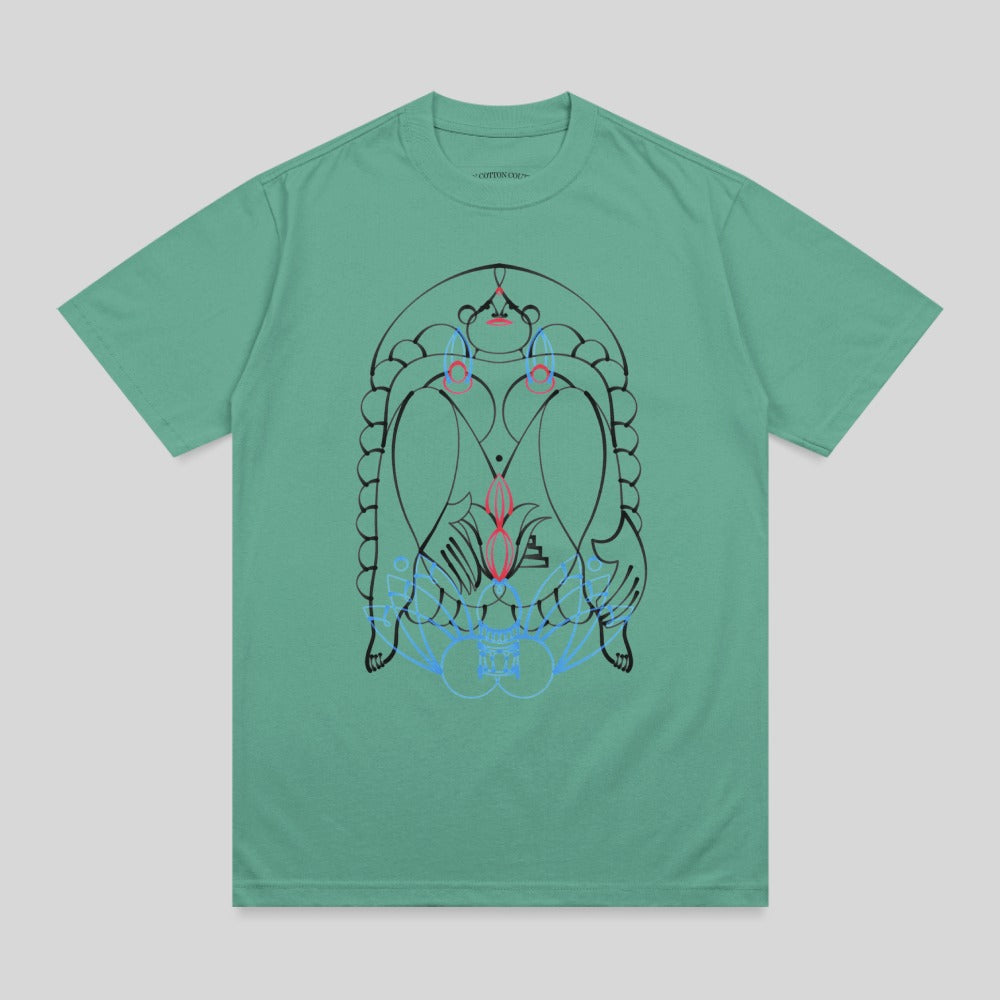 Green Spiritual Abstract Outline Design Graphic t-shirt product type