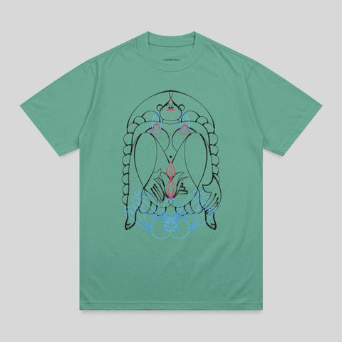 Green Spiritual Abstract Outline Design Graphic t-shirt product type