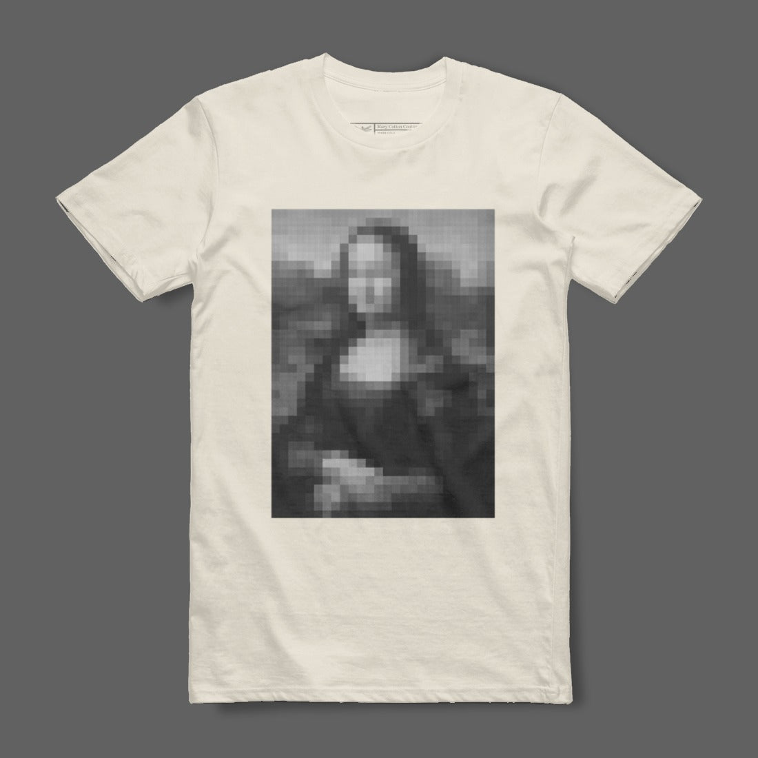 Abstract Pixelated Mona Lisa Print T-Shirt