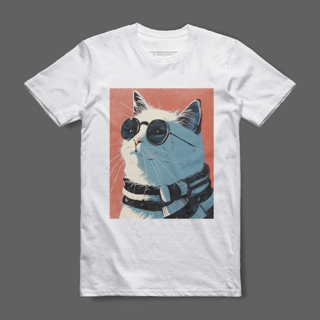 Cool Cat with Sunglasses Graphic Print T-shirt