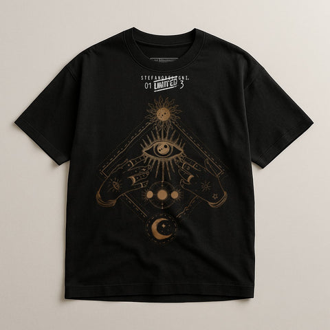 Mystical Eye Design Illuminated Black Shirt