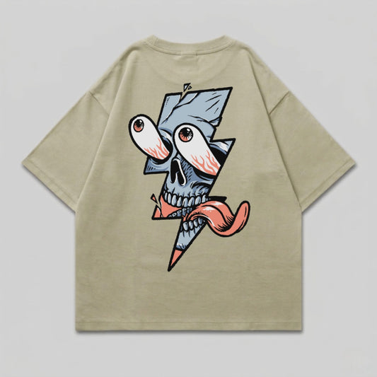 Skull Lightning Bolt Eyes Tongue Graphic Design product type