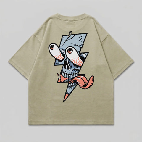 Skull Lightning Bolt Eyes Tongue Graphic Design product type