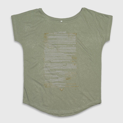 Promise Text Stripes Design Graphic Tee Shirt