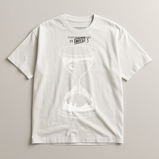 Hourglass Design T-Shirt with Unique Graphic Print