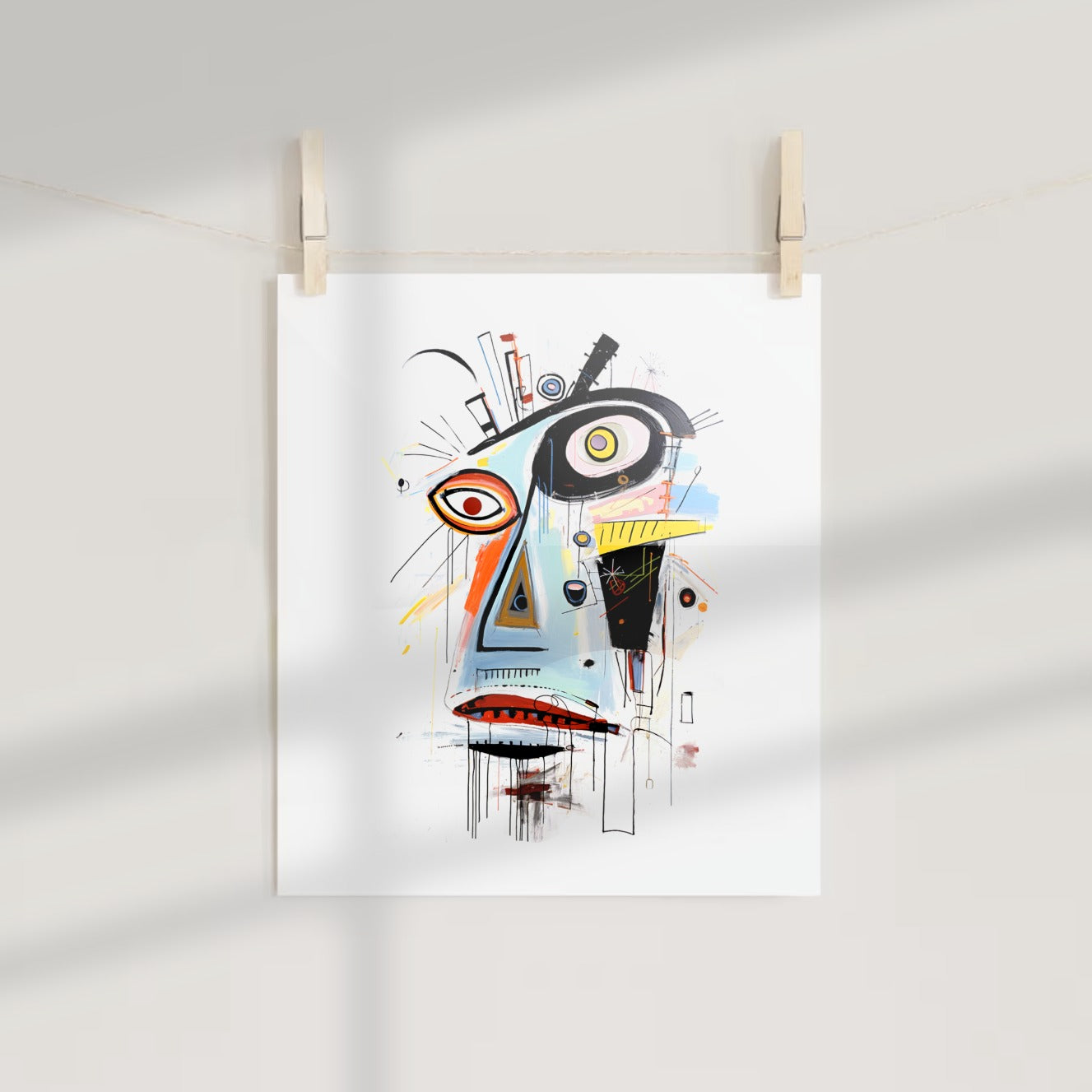 Abstract Face Art Colorful Modern Wall Decor Poster