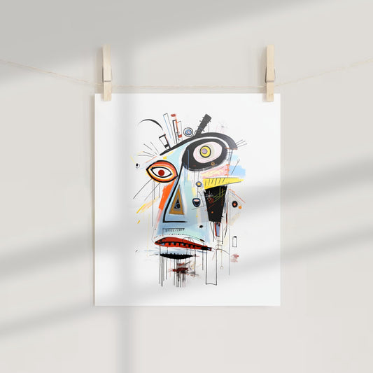 Abstract Face Art Colorful Modern Wall Decor Poster
