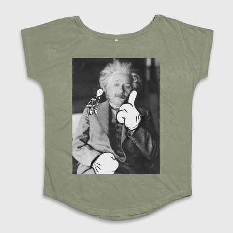Albert Einstein With Cartoon Gloves Graphic T-shirt