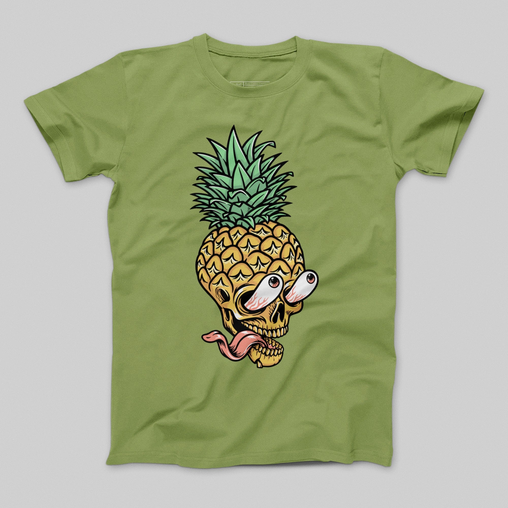 Pineapple Skull Graphic Design T-Shirt for Casual Wear