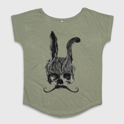 Mystical Skull with Rabbit Ears Graphic T-Shirt