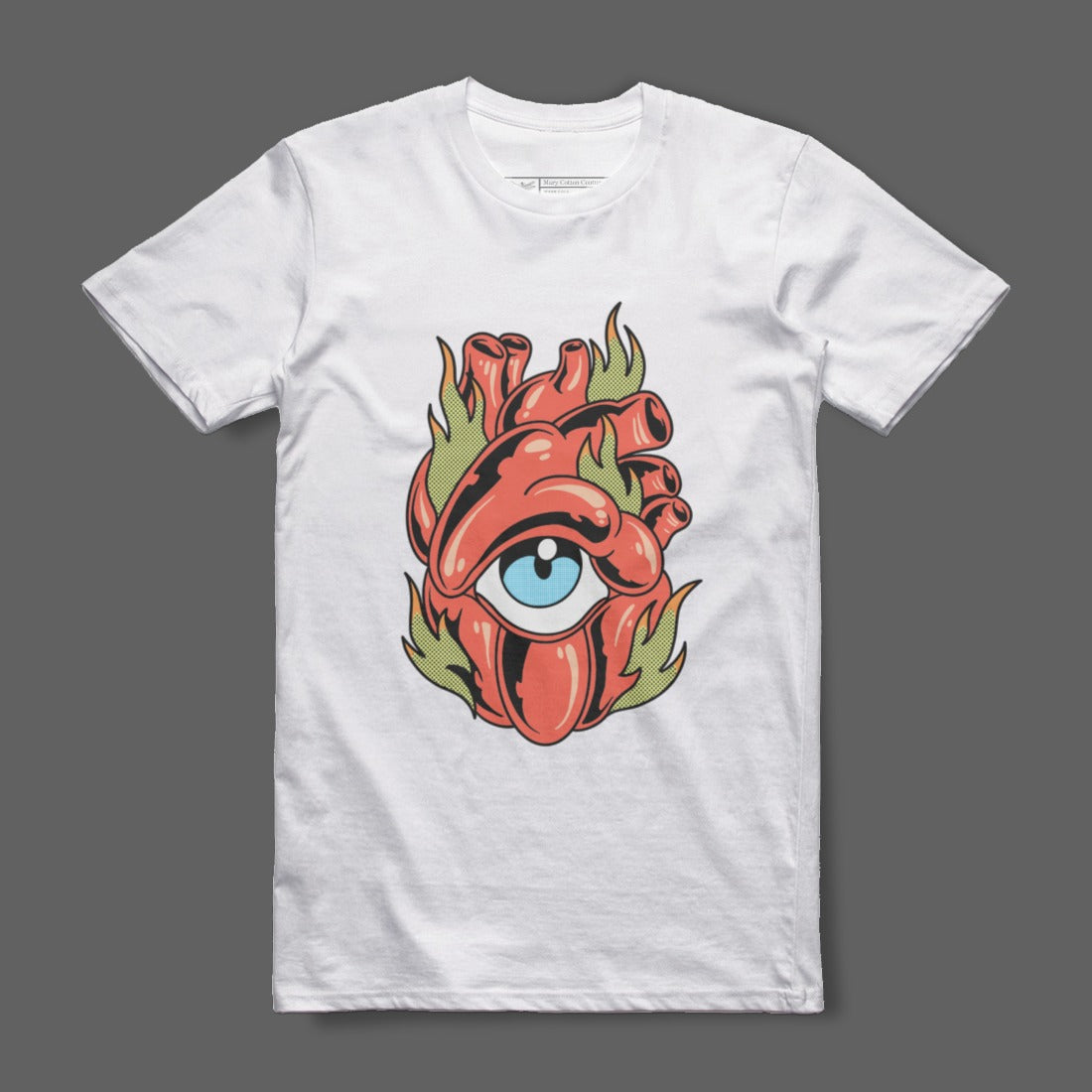 Surreal Heart and Eye Graphic Tee for Unique Style