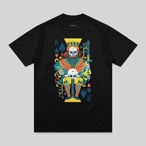 Black Skeleton King Spades Crown Skull Sword K T-shirt product type