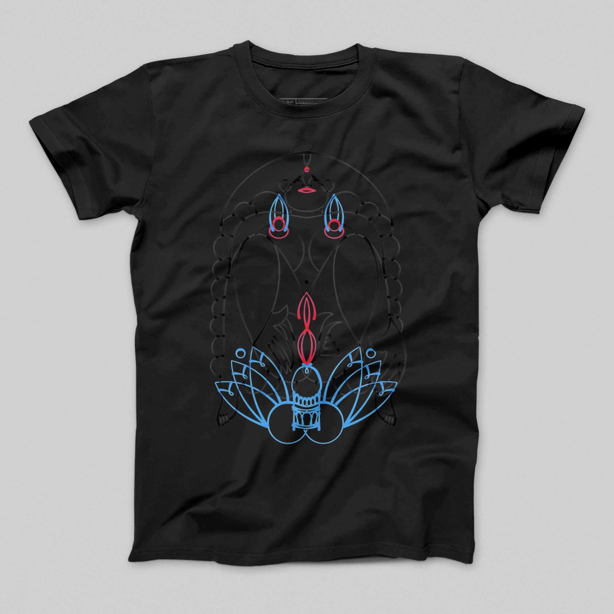 Intricate Abstract Design Printed Black T-shirt