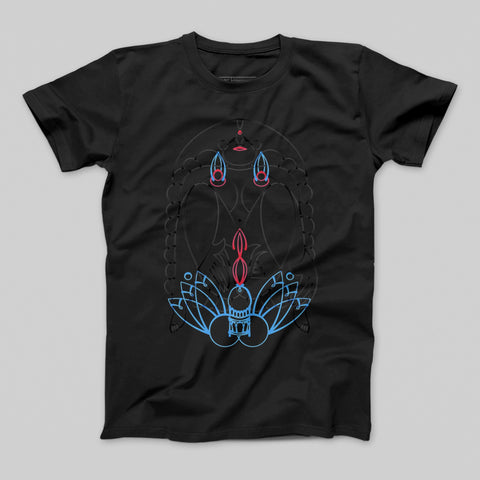 Intricate Abstract Design Printed Black T-shirt
