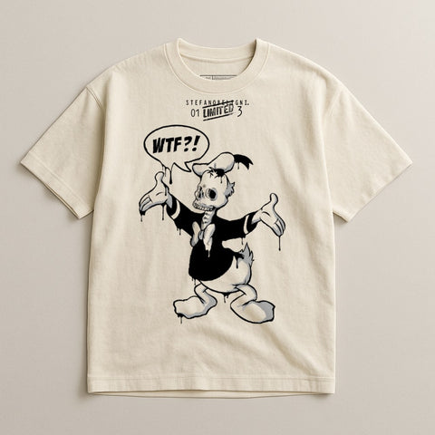WTF Donald Duck Graphic Print T-shirt
