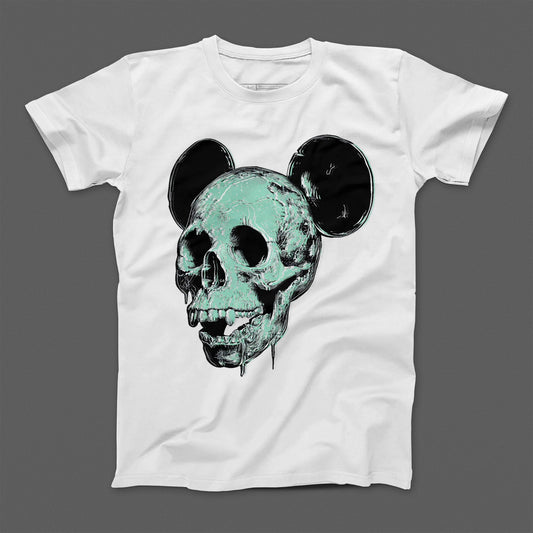 Skull with Mickey Mouse Ears Graphic T-Shirt