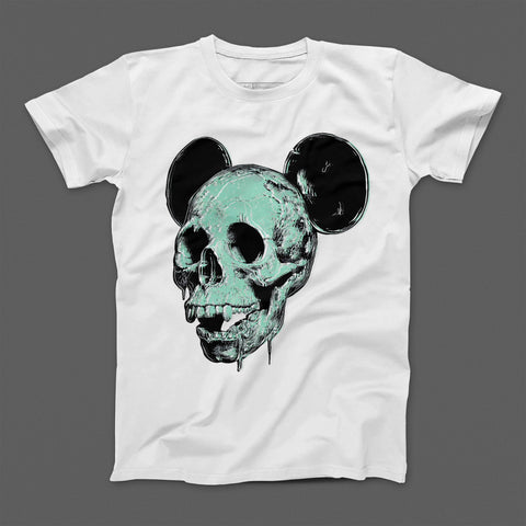 Skull with Mickey Mouse Ears Graphic T-Shirt
