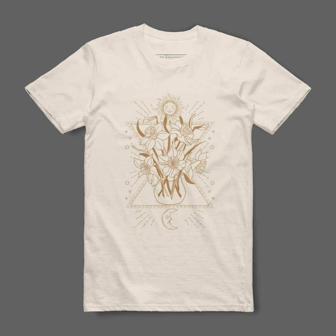 Artistic Floral and Celestial Graphic Tee