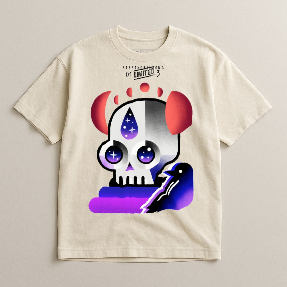 Unique Skull Art Graphic Tee for Casual Style