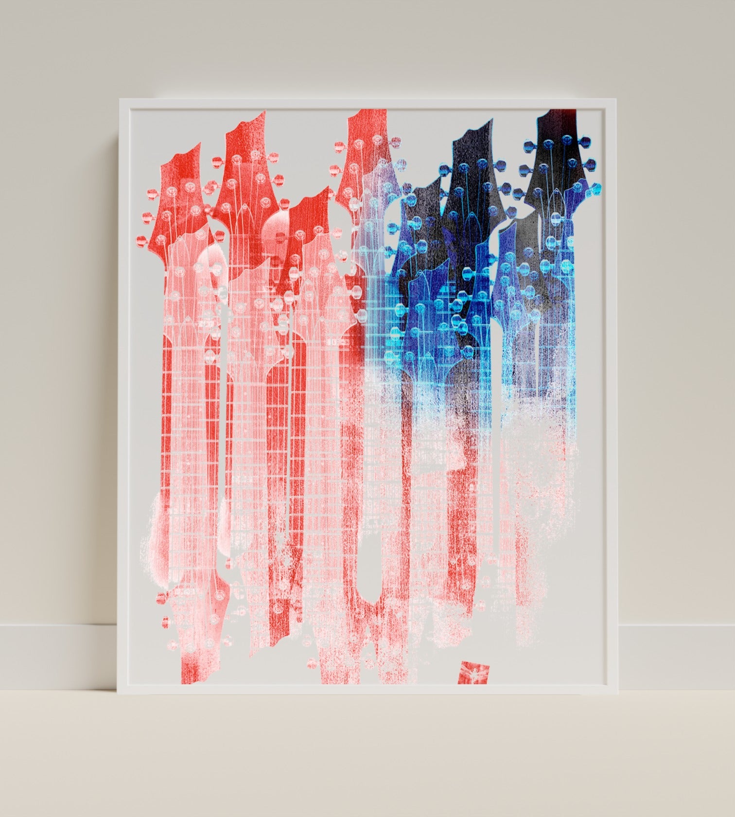 Abstract Guitar Headstock Art Print for Music Lovers