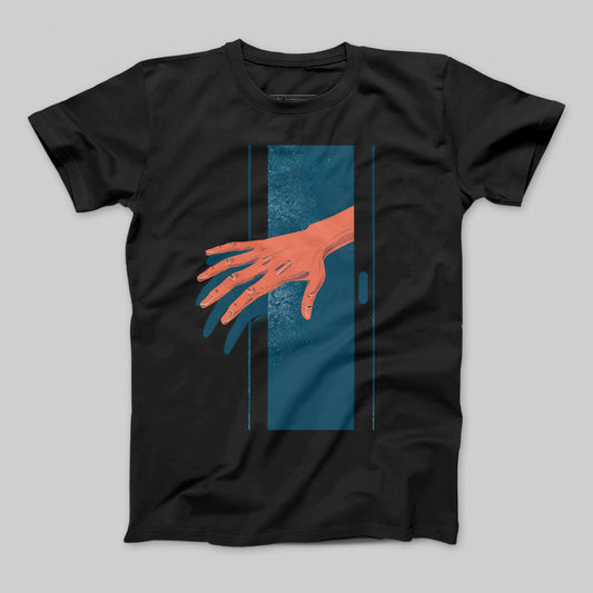Abstract Hand Illustration Black Graphic T-Shirt