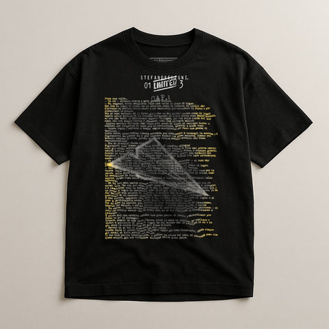 Modern Graphic Tee with Artistic Text Design