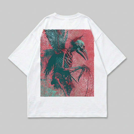 Macabre Skeletal Bird Creature Grunge Art Graphic T-Shirt product type