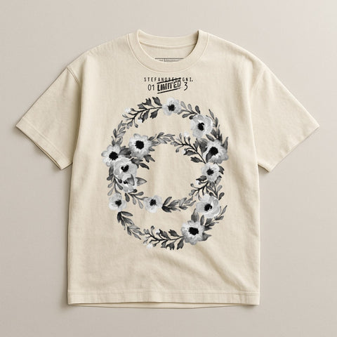 Floral Design Tee with Unique Graphic Print